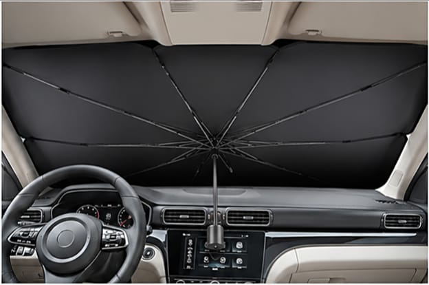 Minichina Premium Quality Foldable Car Sunshade Umbrella.