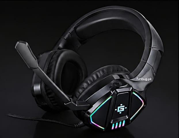 FunBug Pro Gaming Headset with RGB Lights, Noise Cancelling Mic, USB/3.5mm Plug - Comfortable Ear Cushions, On-Headset Audio Control.