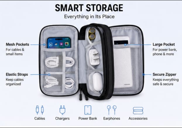GHAZI BAGS 3 Pieces Packing Cubes Set Travel Luggage Organizer Bag