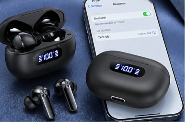 🔥 TWS Wireless Earbuds with LED Display – ENC Noise Cancellation, HiFi Stereo, Bluetooth 5.3.