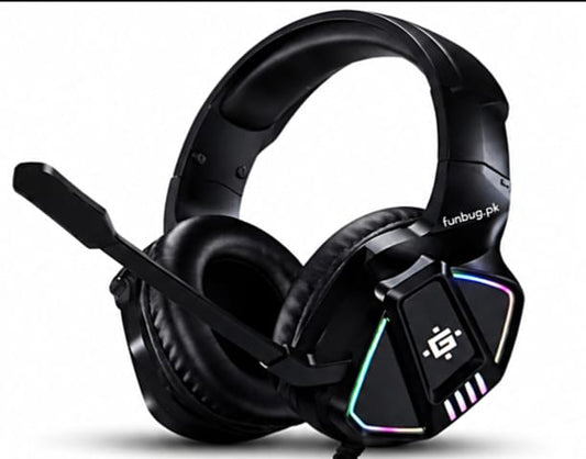 FunBug Pro Gaming Headset with RGB Lights, Noise Cancelling Mic, USB/3.5mm Plug - Comfortable Ear Cushions, On-Headset Audio Control.