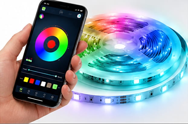 RGB Ambient Light Strip USB 5V LED 5050 Music Sync Flexible Tape Smart Home Lights Remote APP Control for Room TV DIY Decoration.