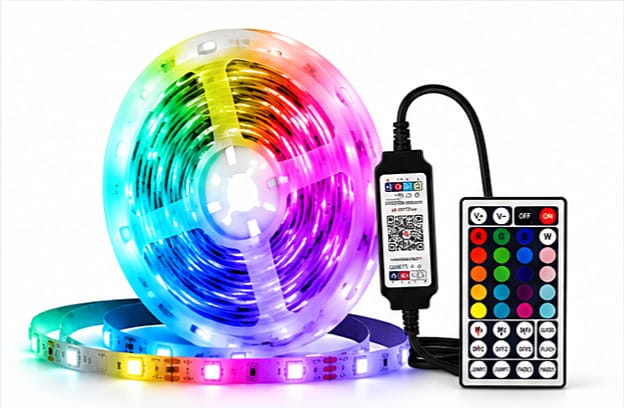 RGB Ambient Light Strip USB 5V LED 5050 Music Sync Flexible Tape Smart Home Lights Remote APP Control for Room TV DIY Decoration.